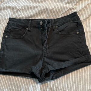 American Eagle Black Women's Denim Roll-Hem Shorts